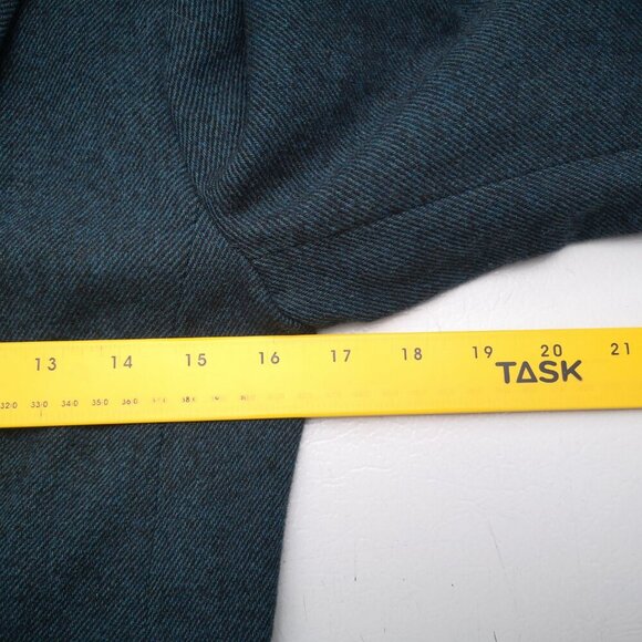 Banana Republic Ladies Size 0 Dark Teal & Black Lined Wool Blend Blazer - Picture 9 of 11